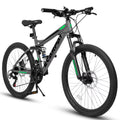 A2760 27.5 Inch Full Suspension Mountain Bike, Front and Rear Dual Shock Absorbers, Mechanical Disc Brakes, 21-Speed, Suitable for Men and Women, Ideal for Travel and Fitness Enthusiasts