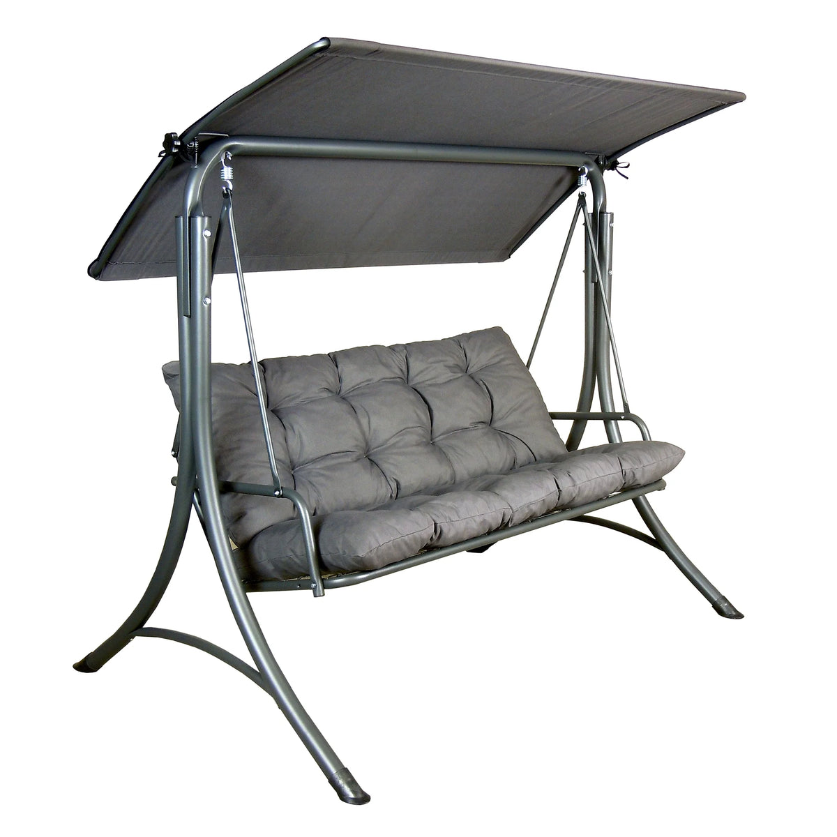 Made in Italy SUNJOY Outdoor Porch Swing, 2 Seat Patio Metal Swing with Adjustable Canopy