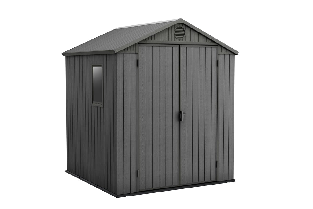Keter Outdoor Storage Shed, Durable Resin, Compact & Portable, Store-It-Out Darwin, Grey