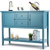Costway Sideboard Buffet Table Wooden Console Table w/ Drawers & Cabinets Beige
