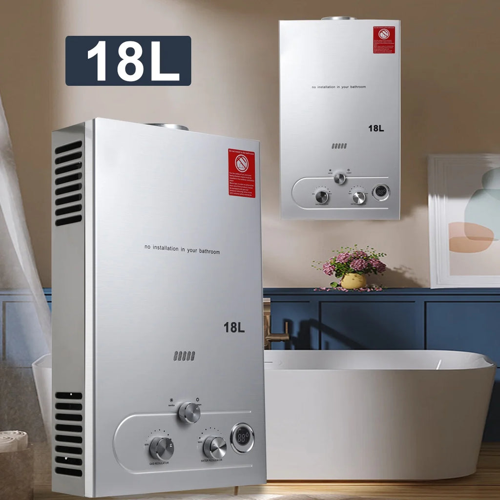 NICCOO 18L Instant Hot Gas Water Heater Portable Outdoor LPG Camping Shower System