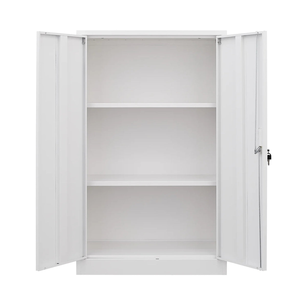 Metal Storage Cabinet with Locking Doors and Adjustable Shelf, Folding Filing Storage Cabinet, Rolling Storage Locker Cabinet for Home Office,School,Garage, White