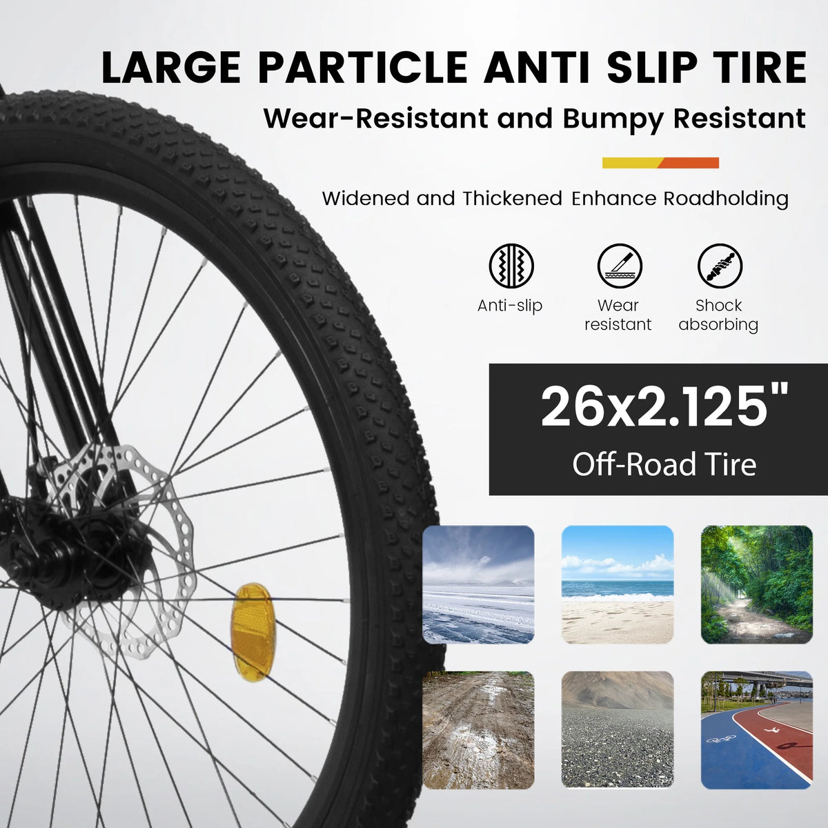 26" Steel Frame Mountain Bike, 21-Speed Unisex Bicycle with Dual Shock Absorbers, Black & Orange