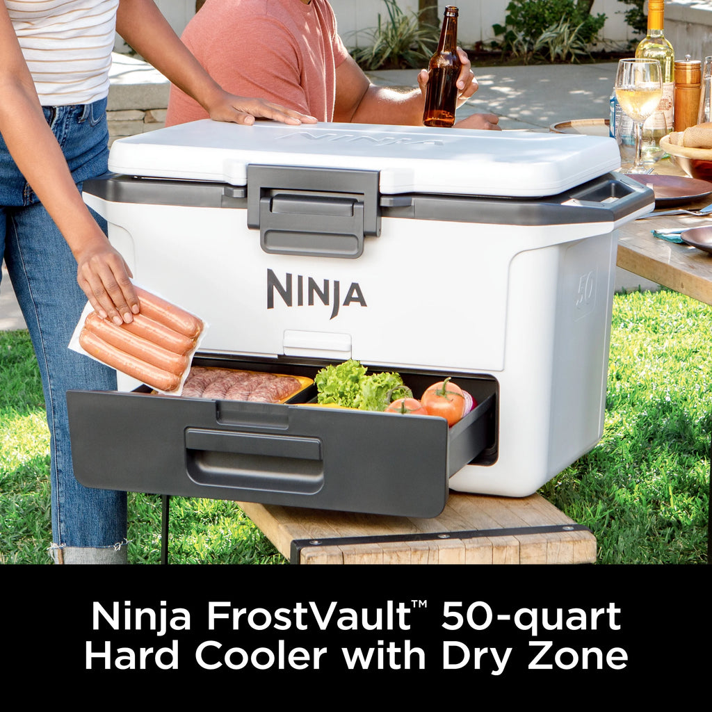 Ninja FrostVault 50qt Hard Cooler with Dry Zone, Gray, FB151GY