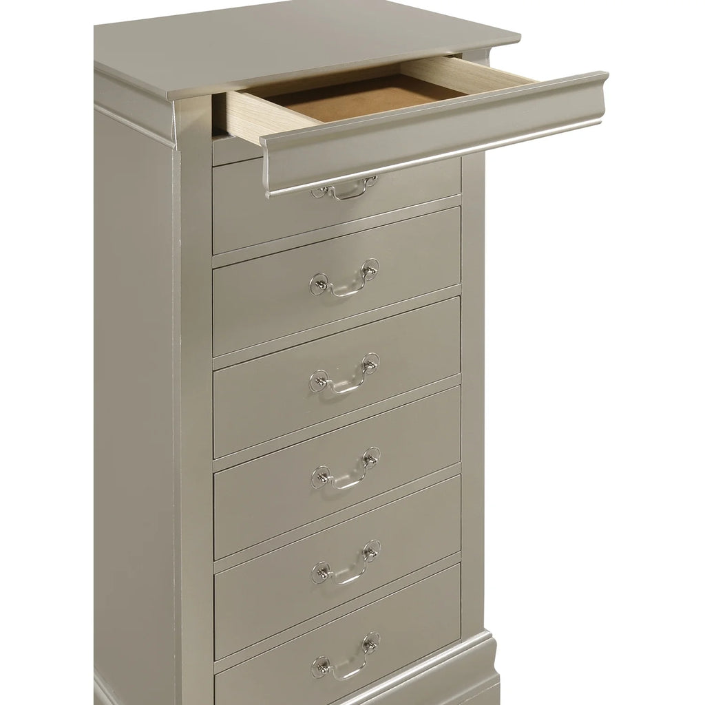 Glory Furniture Louis Phillipe 7 Drawer Lingerie Chest in Cherry
