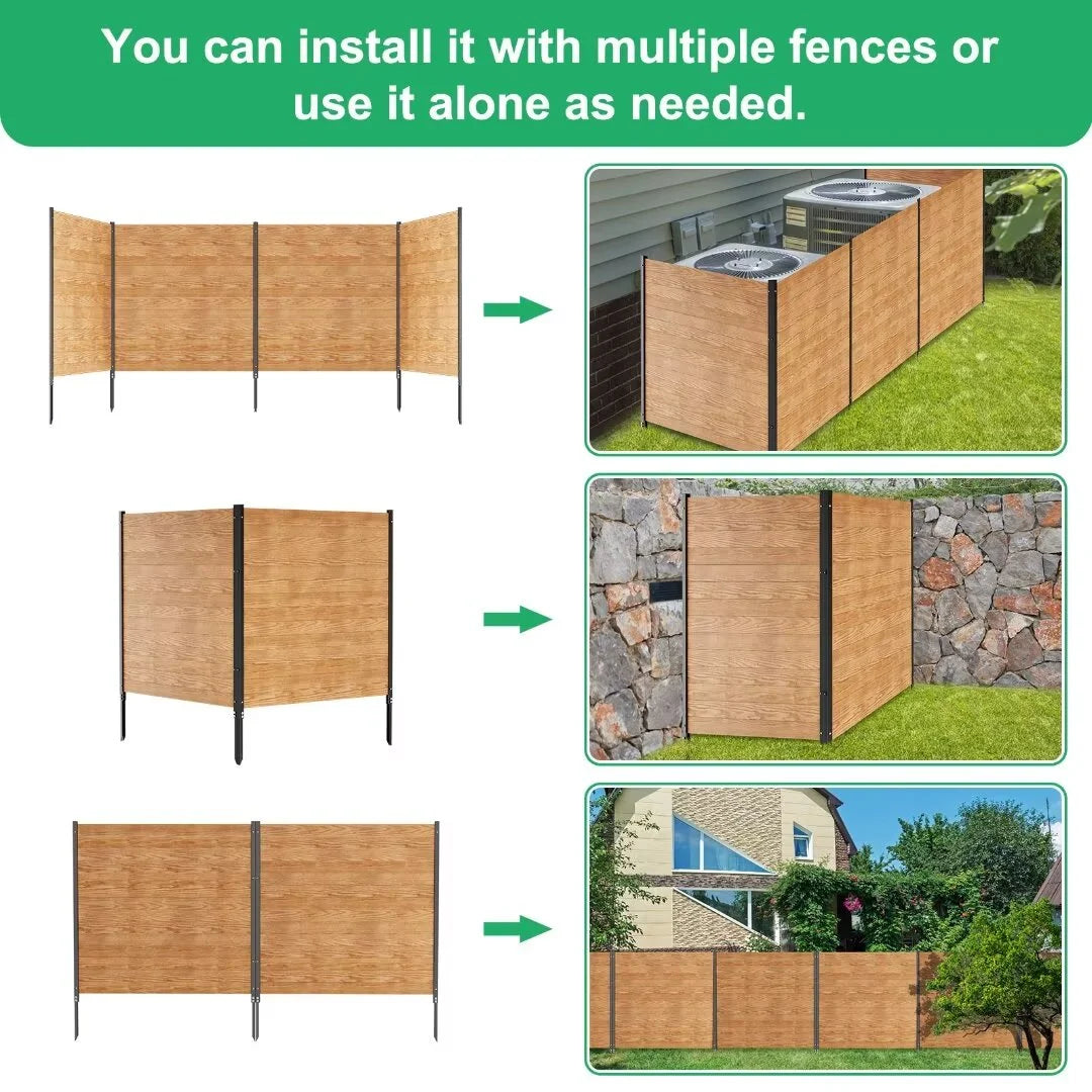 "NAIZEA Air Conditioner Fence, Pool Equipment Enclosure, Trash Can Enclosure, Metal Stake Wood Fence Panel 38"" W x 60"" H"