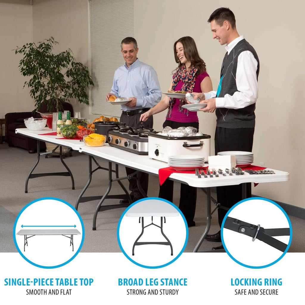 Lifetime 8 ft. Commercial Nesting Rectangle Folding Table for Indoor/Outdoor Use