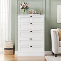 Homfa 5 Drawer White Bedroom Dresser, Modern Vertical Dresser Drawers Wood Organizer for Living Room Entryway Small Spaces