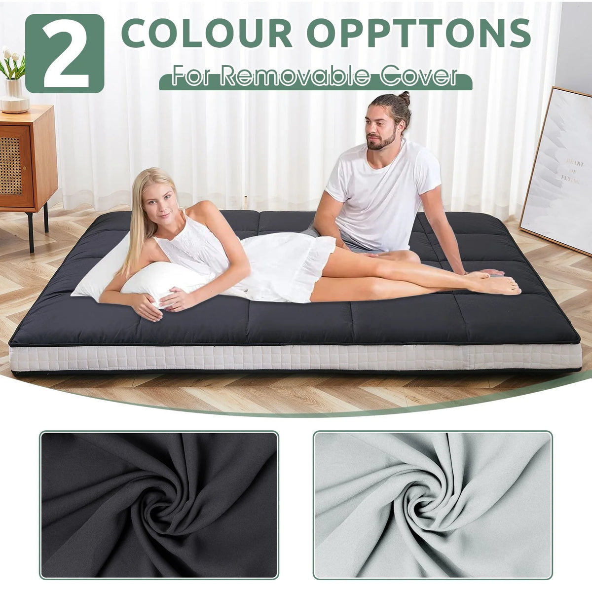 Slsy Futon Mattress 4" Soft and Supportive Twin Mattress Pad with Storage Bag