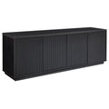 Evelyn&Zoe Hanson Rectangular TV Stand for TV's up to 75", Black Grain