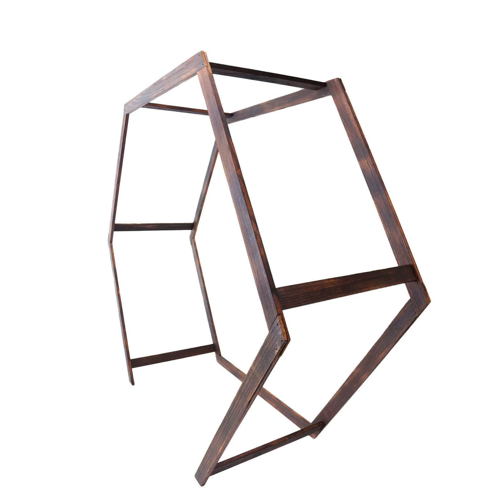 Efavormart 7FT Rustic Square Wedding Arch Wooden Backdrop Stand, Wedding Ceremony Arch - Brown