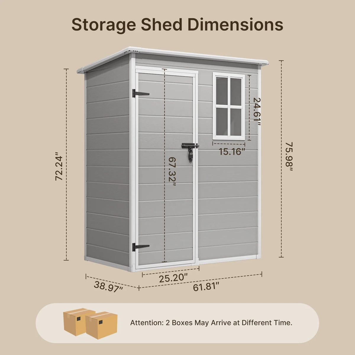 Lofka 6 x 4 FT Galvanized  Metal Outdoor Storage Shed with Double Lockable Doors and Air Vents for Patio, Garden, Backyard, Lawn, Dark Gray
