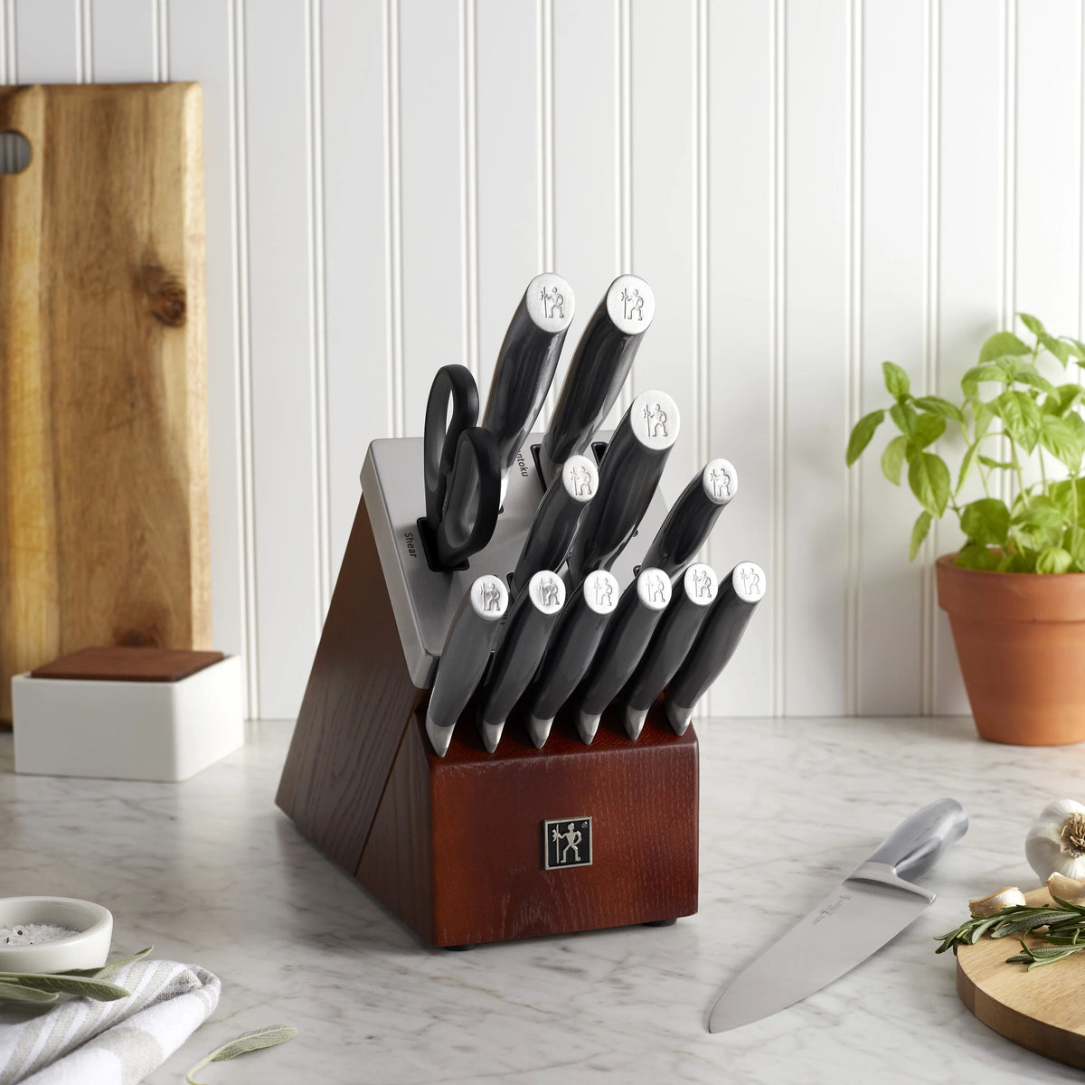 J.A. Henckels International Graphite 14-pc Self-Sharpening Knife Block Set