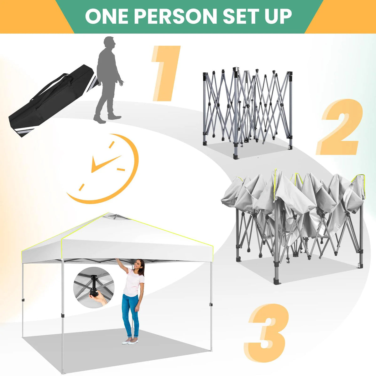 COBIZI 10x10 EZ Pop up Canopy Gazebo with Sidewalls,Pop up Canopy Tent Instant Shelter for Outdoor Party Camping Backyard Beach with Air Vent ,Carry Bag,Stakes,Ropes,Black