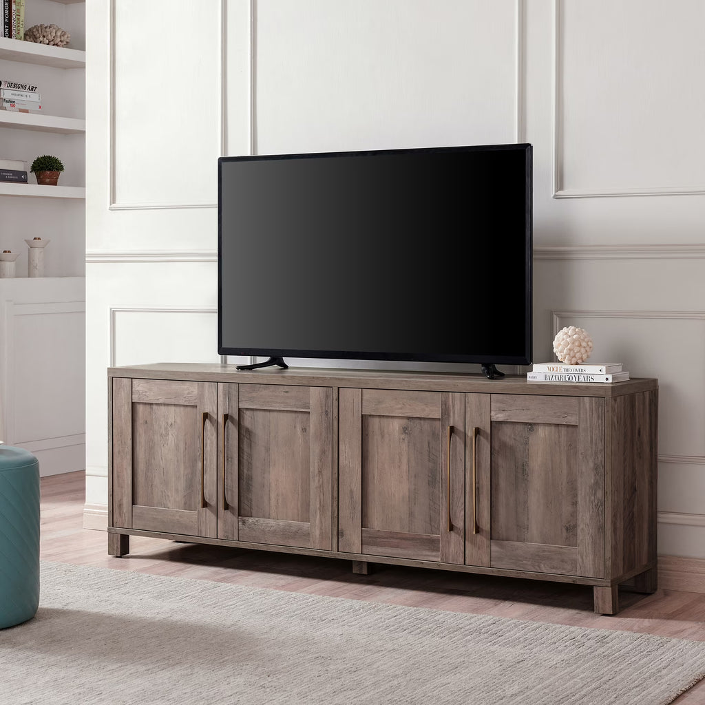Evelyn&Zoe Chabot Rectangular TV Stand for TV's up to 75", Alder Brown
