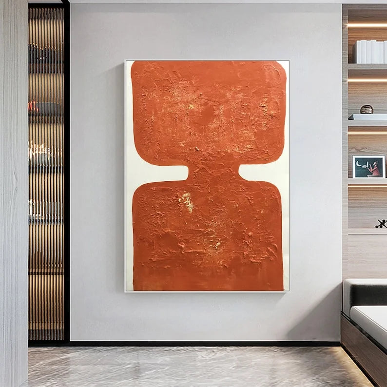 Brown Abstract Painting Wabi Sabi Wall Art Minimalist Painting Neutral Abstract Art Lare Earth Tone Modern Painting Home Decor
