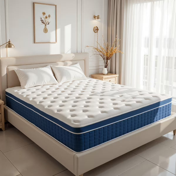 Full Size Mattress in a Box 14 Inch Memory Foam Hybrid Mattress with Pocketed Springs Medium Firm Support Motion Isolation Edge Support Night Trial