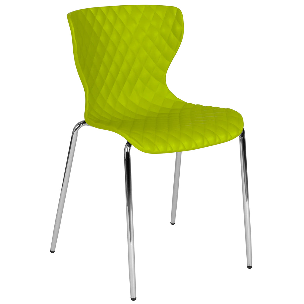 Flash Furniture 4 Pack Lowell Contemporary Design Orange Plastic Stack Chair
