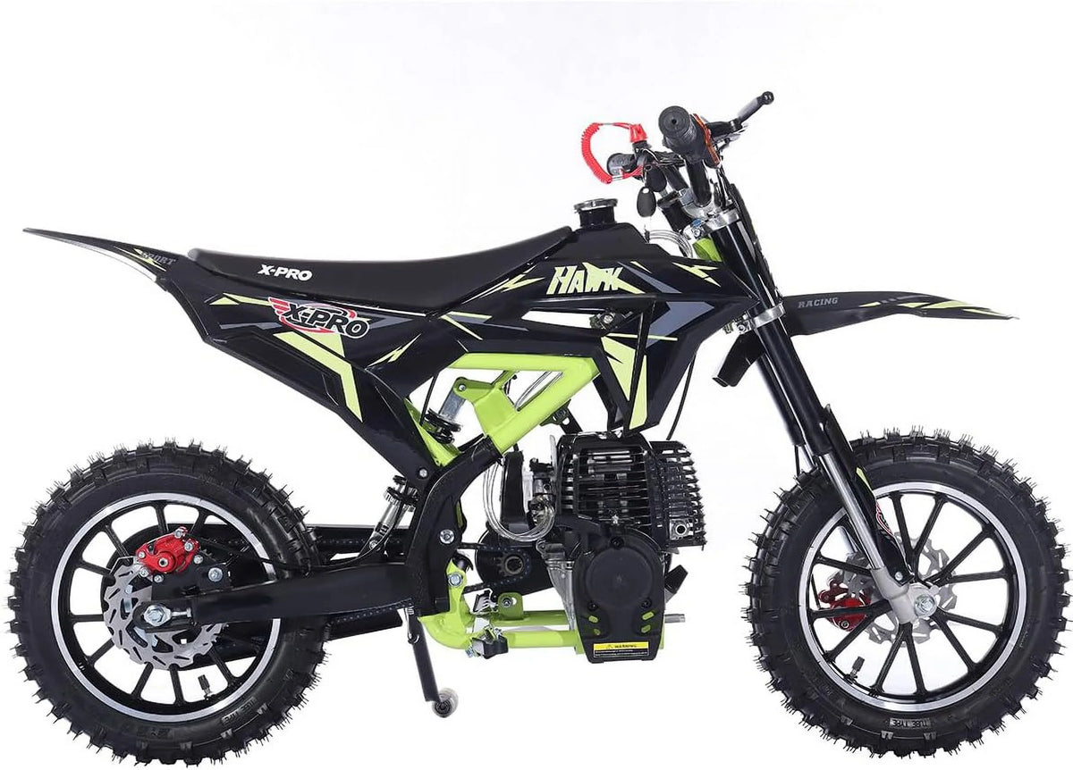 X-Pro Brand New Upgraded Hawk 40cc Gas Powered 4 Stroke Mini Pit Dirt Bike with Pull Start for kids 10" Wheels