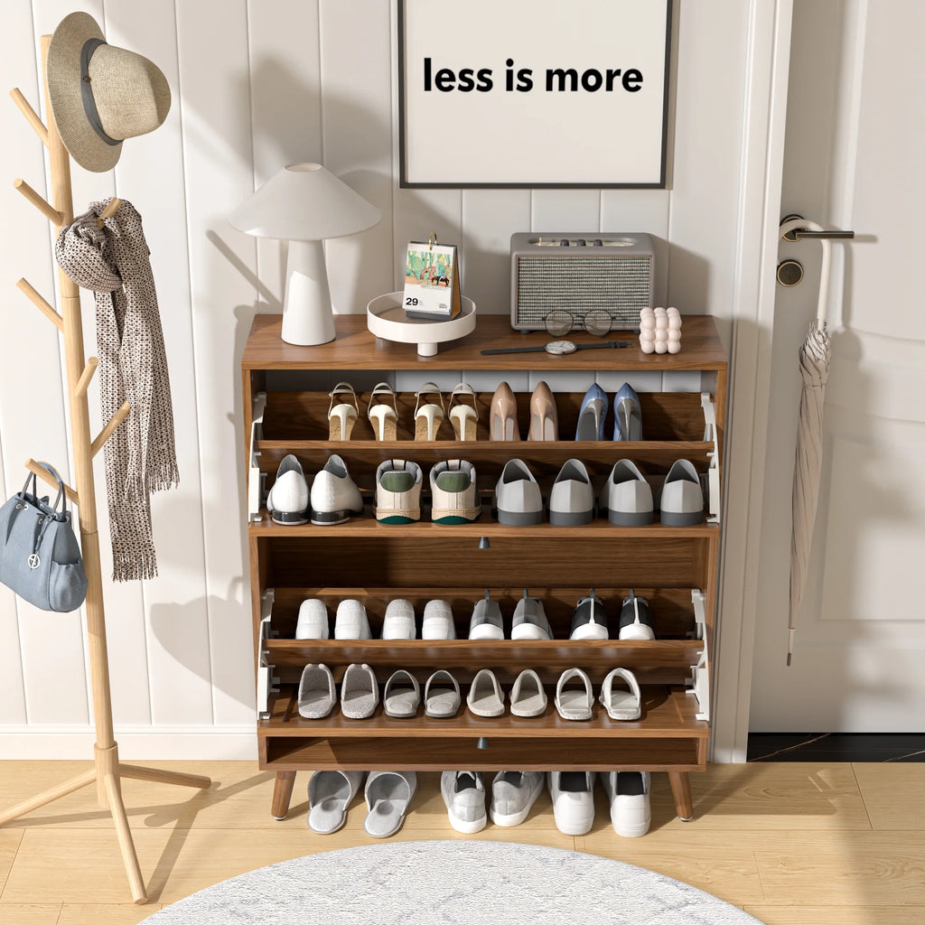 Shoe Storage Cabinet with 2 Flip Drawers, Modern Shoe Cabinet Storage for Entryway, Entryway Shoe Storage