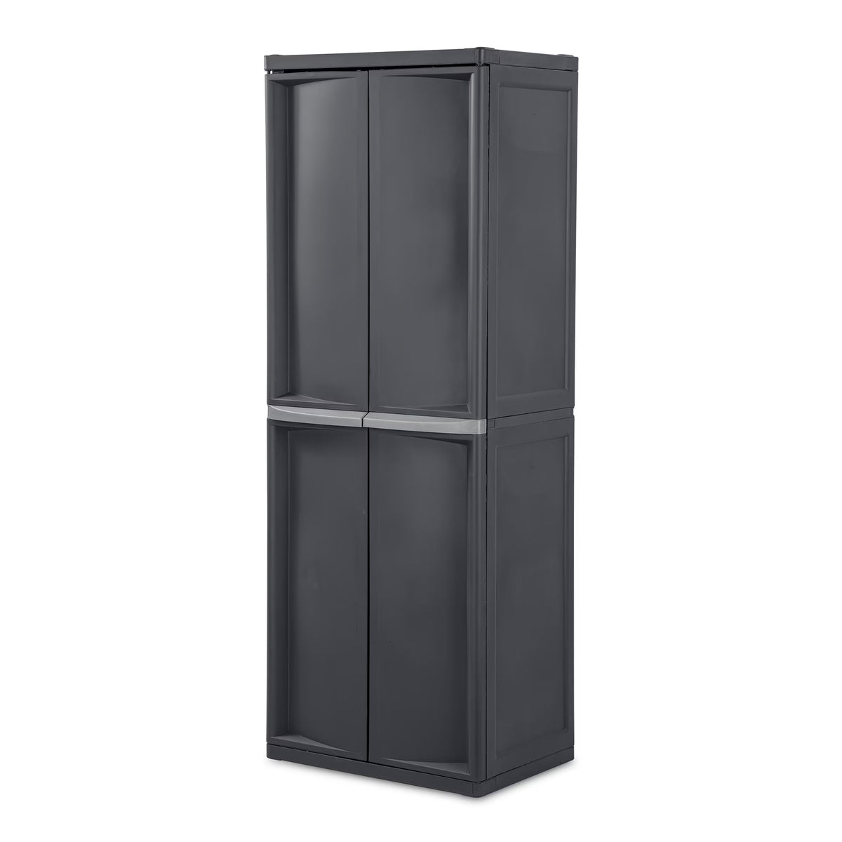 Sterilite 4 Shelf Cabinet Plastic, Flat Gray