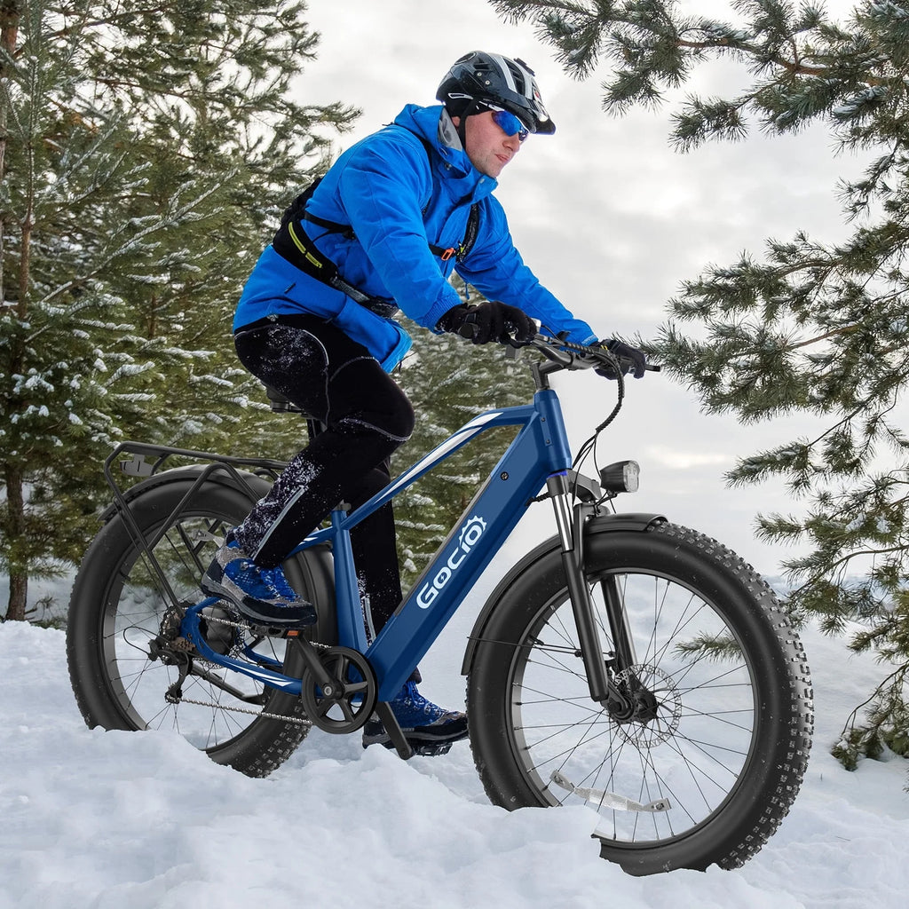 Gocio Electric Bike, 26"x4.0" Fat Tire E-Mountain Bike, Peak 1000W Motor, 28MPH 48V 15Ah Battery Removable Ebike for off Road, Sand, UL2849