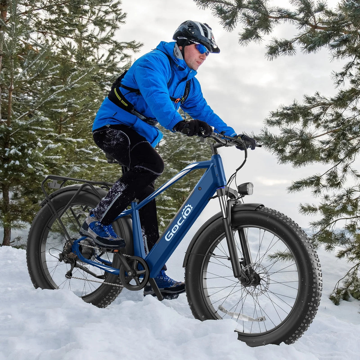 Gocio Electric Bike, 26"x4.0" Fat Tire E-Mountain Bike, Peak 1000W Motor, 28MPH 48V 15Ah Battery Removable Ebike for off Road, Sand, UL2849