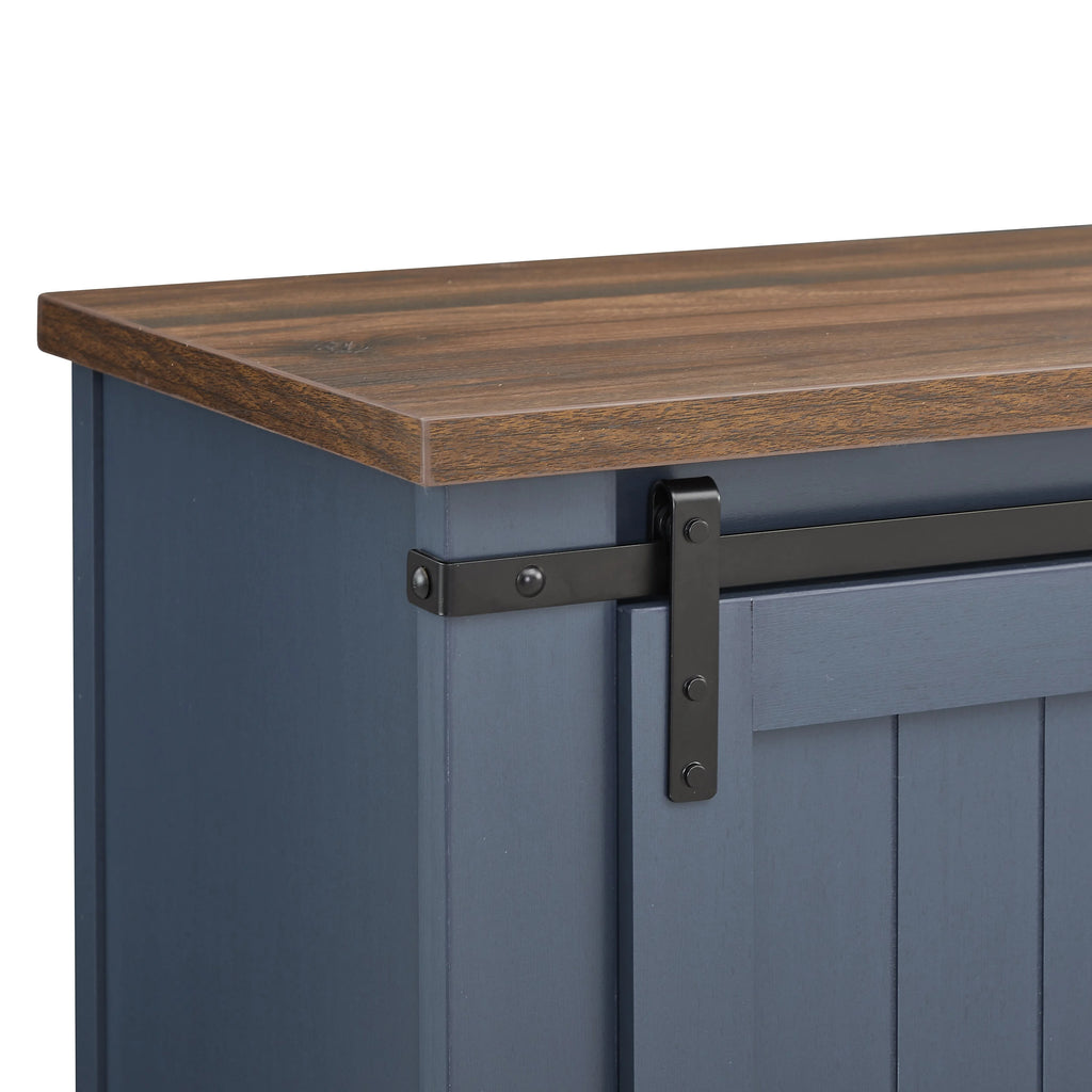 FESTIVO Farmhouse TV Stand for 75" TV, Entertainment Center, Sliding Barn Door TV Stand, 68 inch TV Console Table, Home Living Room Media Console with Adjustable Shelf - Off White