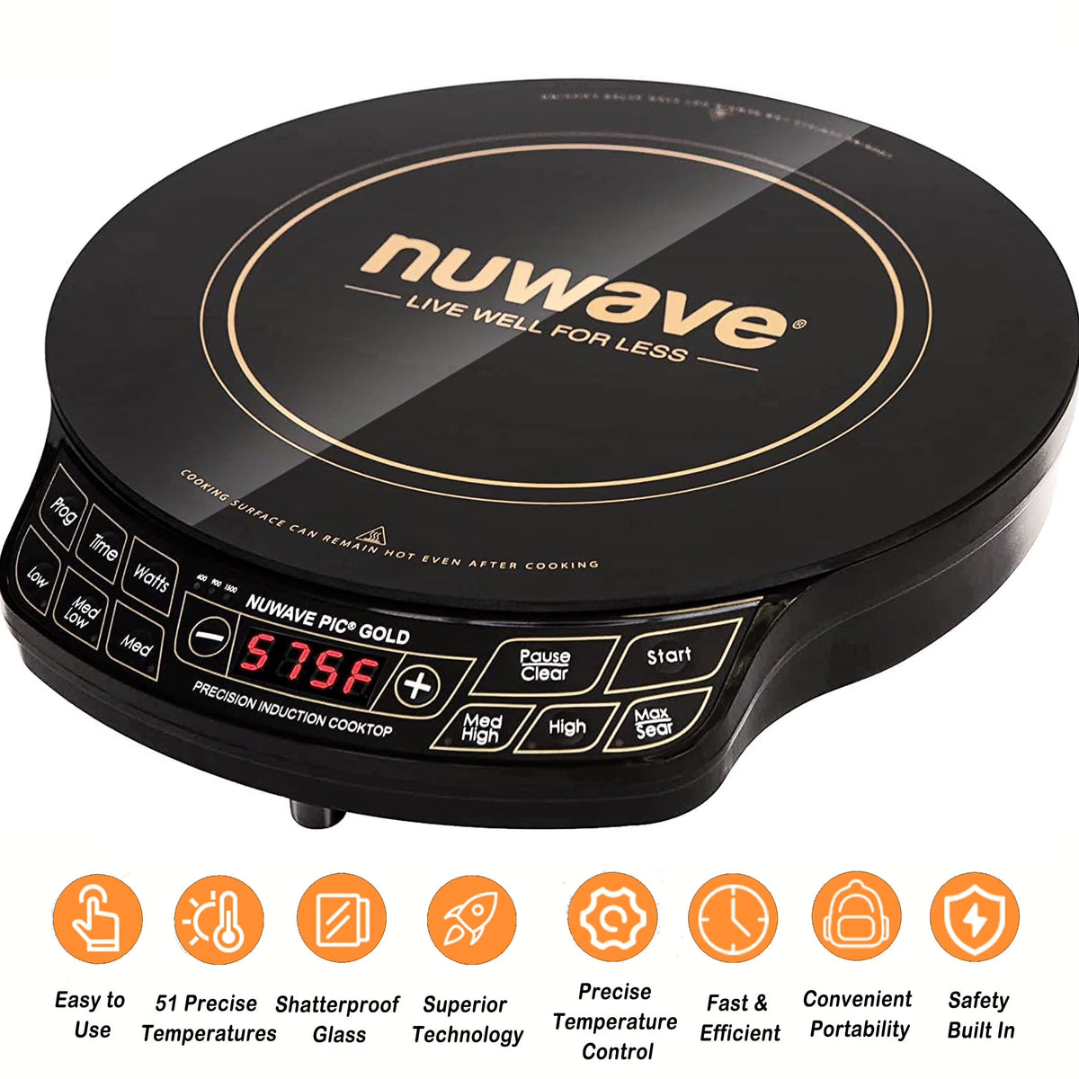 NuWave Electric Double Induction Cooktop 8�� Portable Ultrathin with Sensor Touch Precision Induction Cooktop Burner, Home