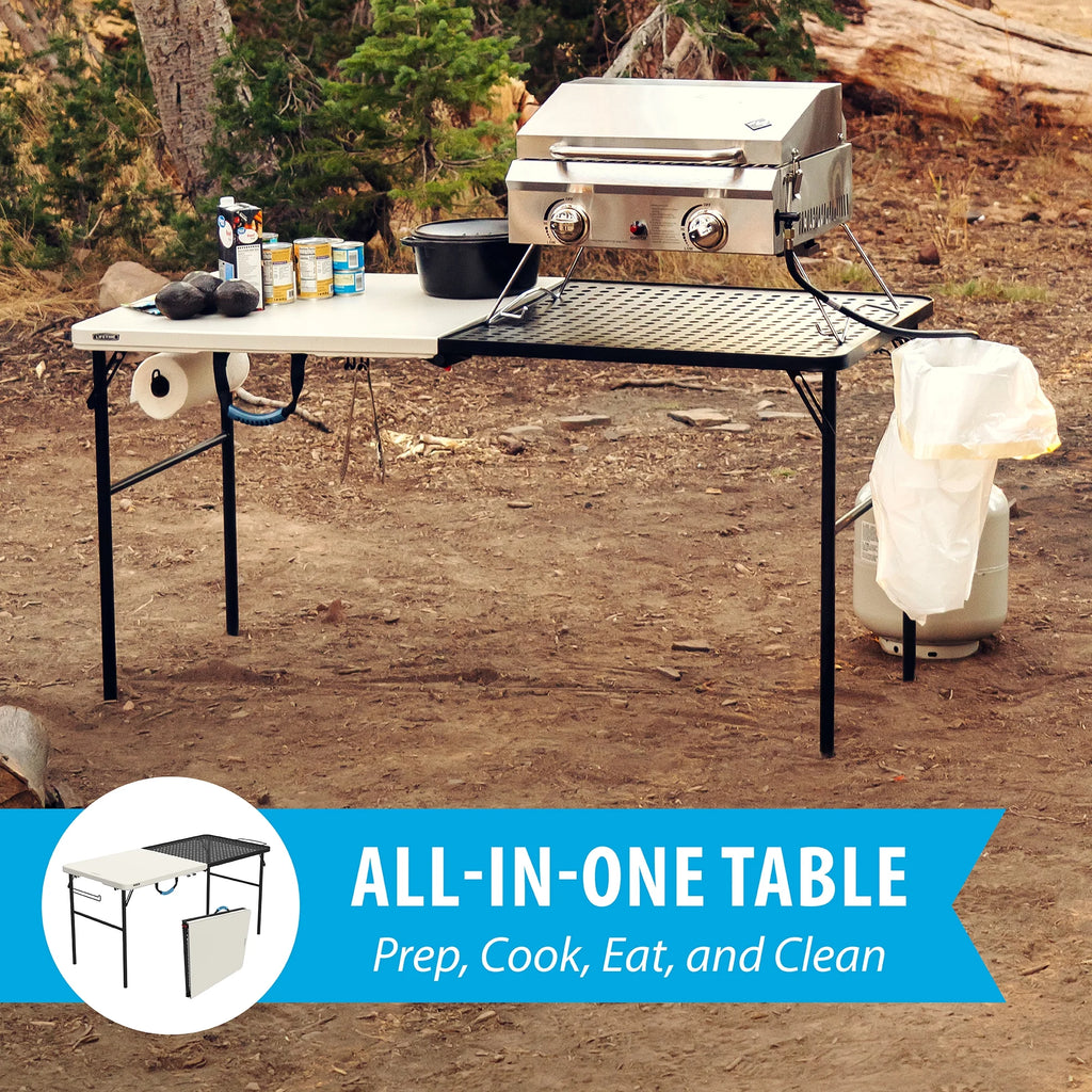 Lifetime 5' Fold-in-Half Camping Folding Table, Pumice (280875)