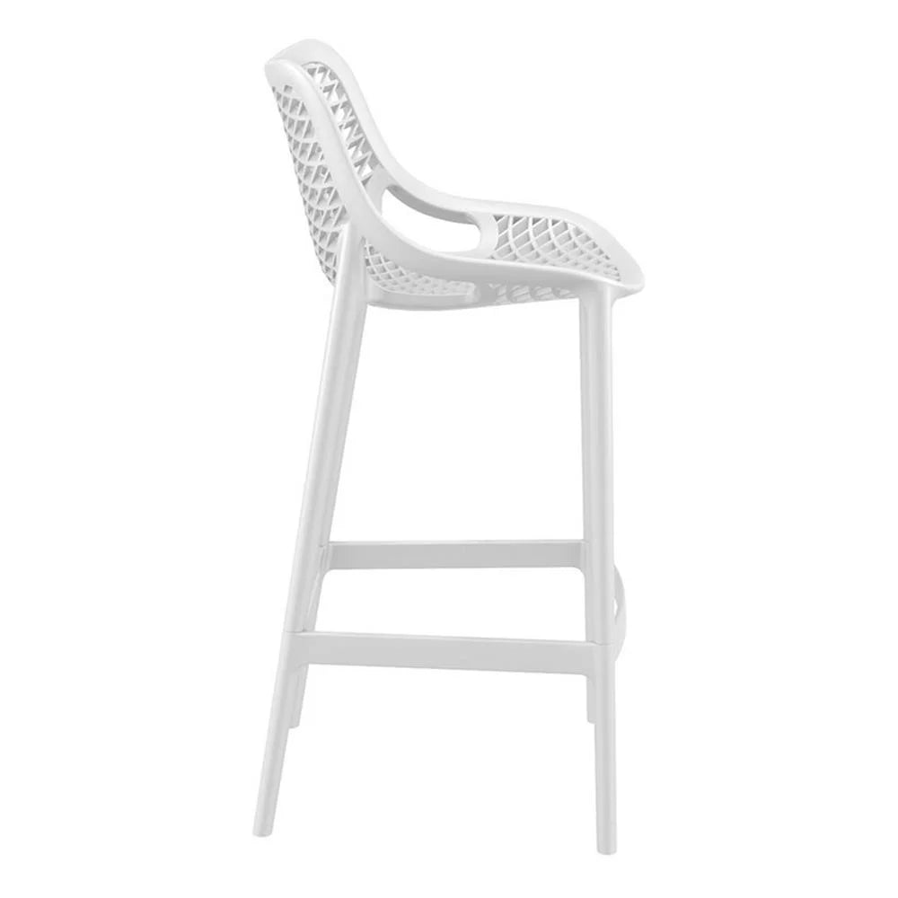 Home Square Polypropylene Patio Bar Stool in Taupe - Set of 2