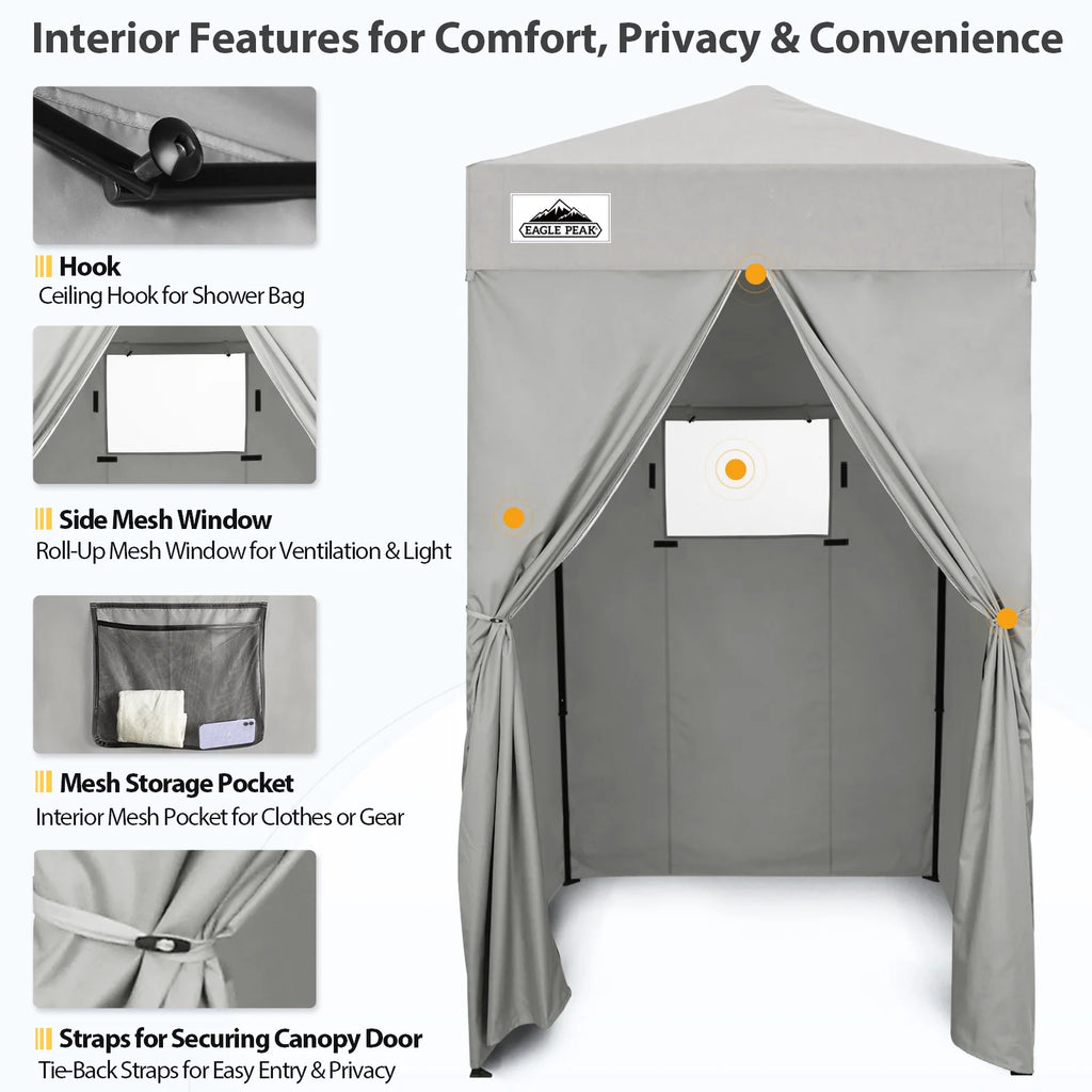 EAGLE PEAK Flex Ultra Compact 4 ft x 4 ft Pop-up Changing Room Canopy, Portable Privacy Cabana