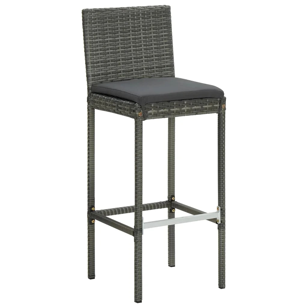 vidaXL Patio Bar Set Outdoor Bistro Set Bar Stool Bistro Table Poly Rattan