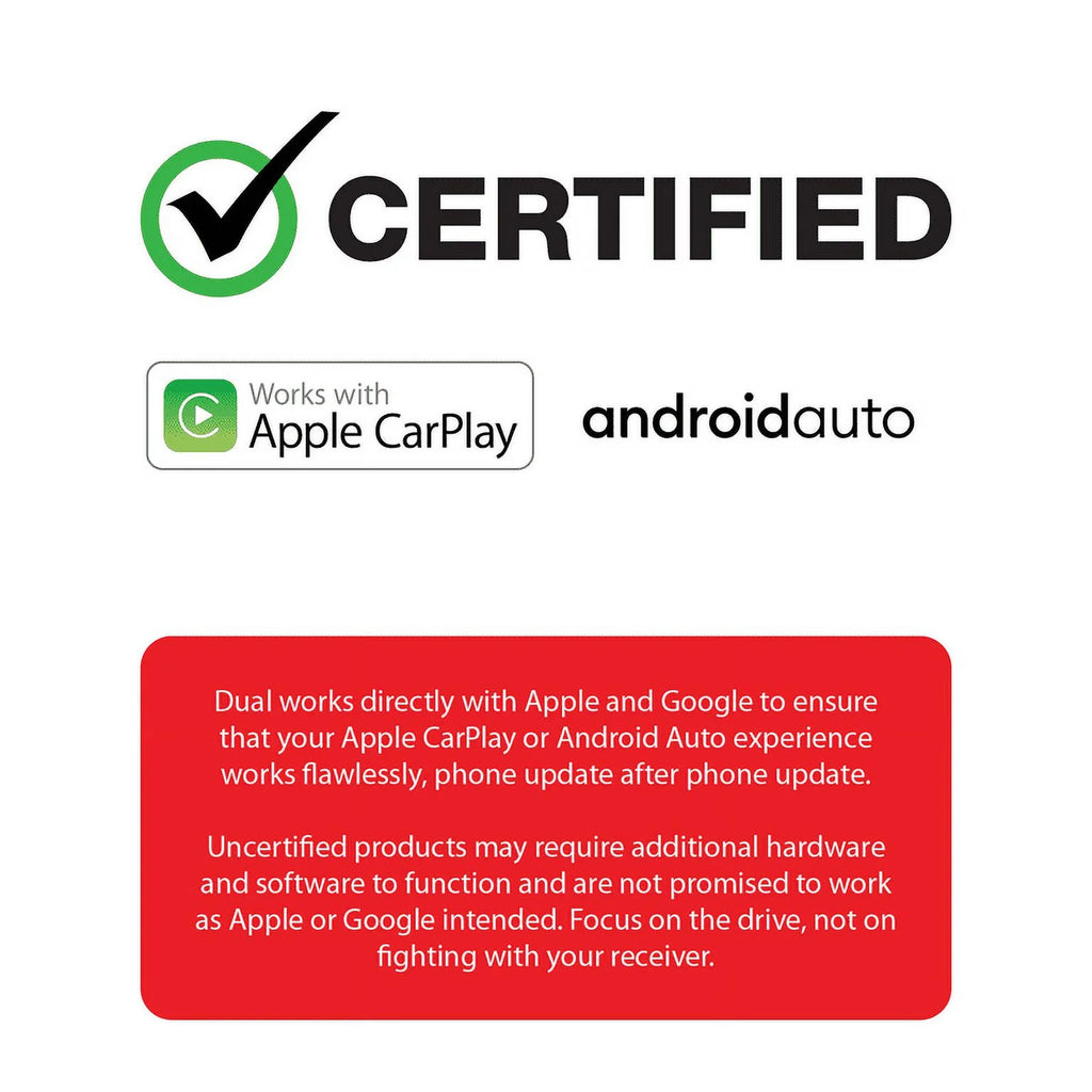 Dual Electronics 10.1" Touchscreen Car Stereo Receiver with Wireless Apple CarPlay & Android Auto �C Includes Single & Double DIN Adapters, Bluetooth, USB �C DMCPA10W (New)