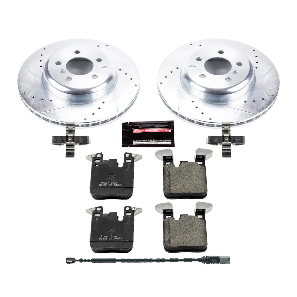 PowerStop Rear Z23 Evolution Sport Carbon-Fiber Ceramic Brake Pad and Drilled & Slotted Rotor Kit Fits: BMW Select Models K6672