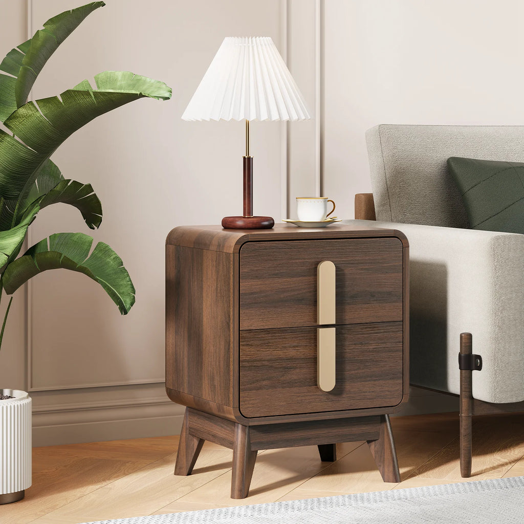 JOINICE Nightstands for Bedroom with Charging Station, Mid Century Modern End Tables Set of 2 for Living Room, Dining Room