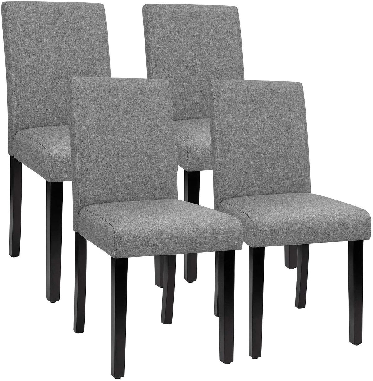 Lacoo Dining Chairs Modern Upholstered Set of 4 Fabric Dining Chairs with Wood Legs, Gray