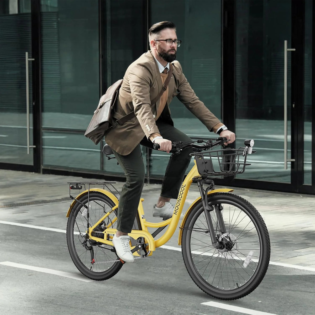 MOONCOOL Electric Bicycle for Adults 350W , 7-Speed Ebike with 36V 10.4Ah Removable Battery�� 40 Miles Range , 20 mph Electric Commuter Bike for Women Men, Certified to UL 2849 by SGS
