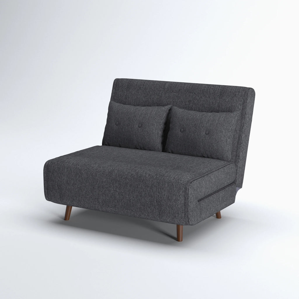 A&D Home Haru 40" Convertible Futon Chair, Linen Beige