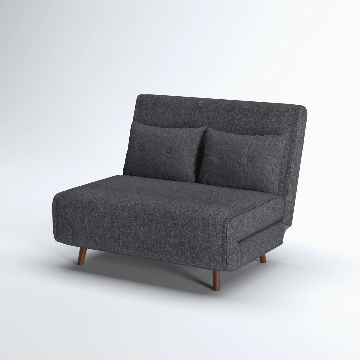 A&D Home Haru 40" Convertible Futon Chair, Linen Beige