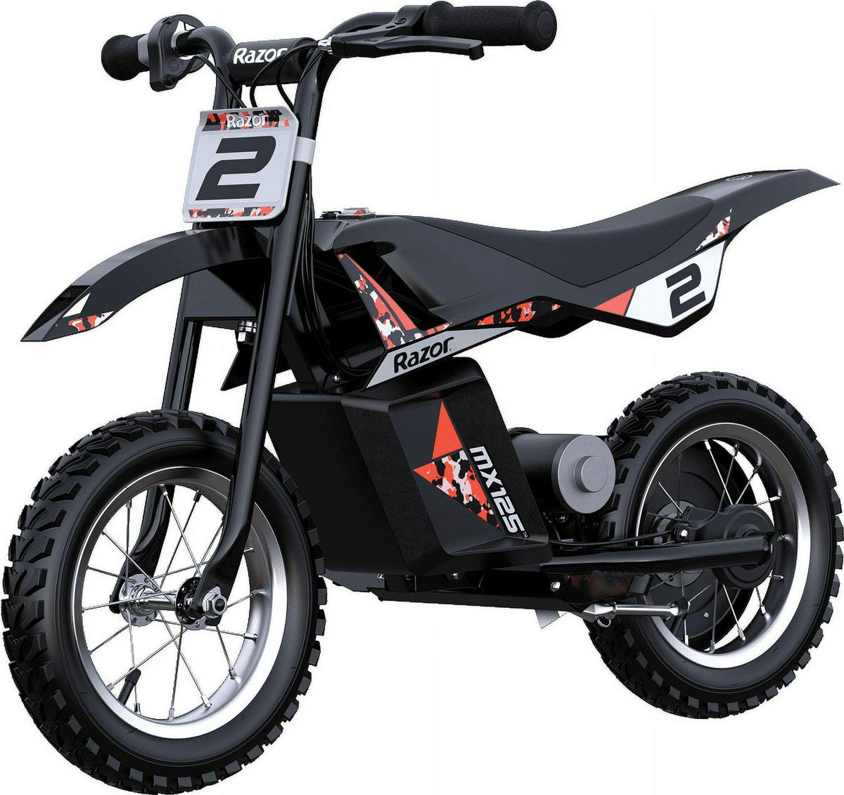 Razor Dirt Rocket MX125 Electric-Powered Dirt Bike - Black with Decal Included. for Child 5+