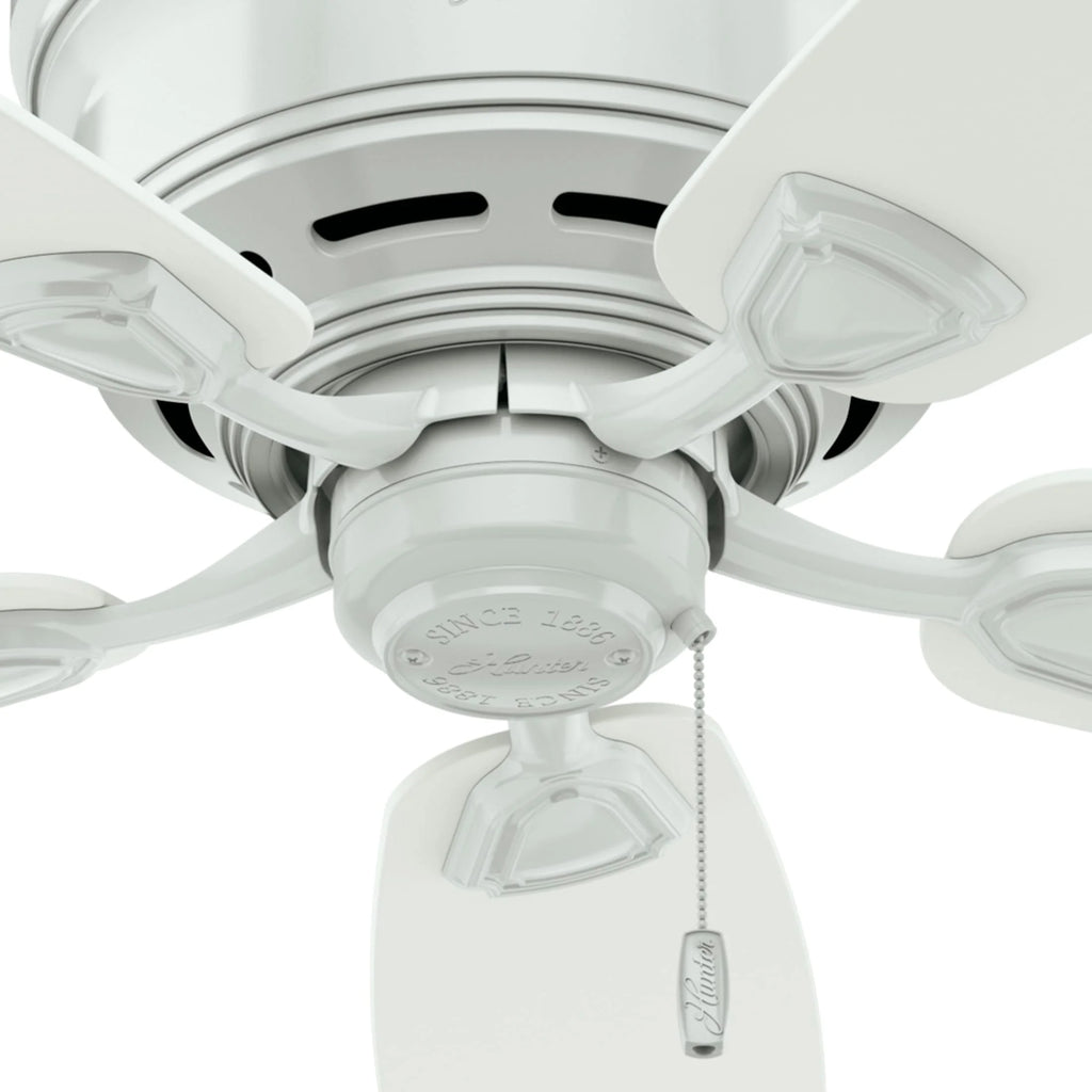 Hunter - Sea Wind Indoor/Outdoor Low Profile Ceiling Fan, 48-inch, Matte Black, Nautical-style, 3-speed WhisperWind Motor, 53118, for Porches, Bathrooms