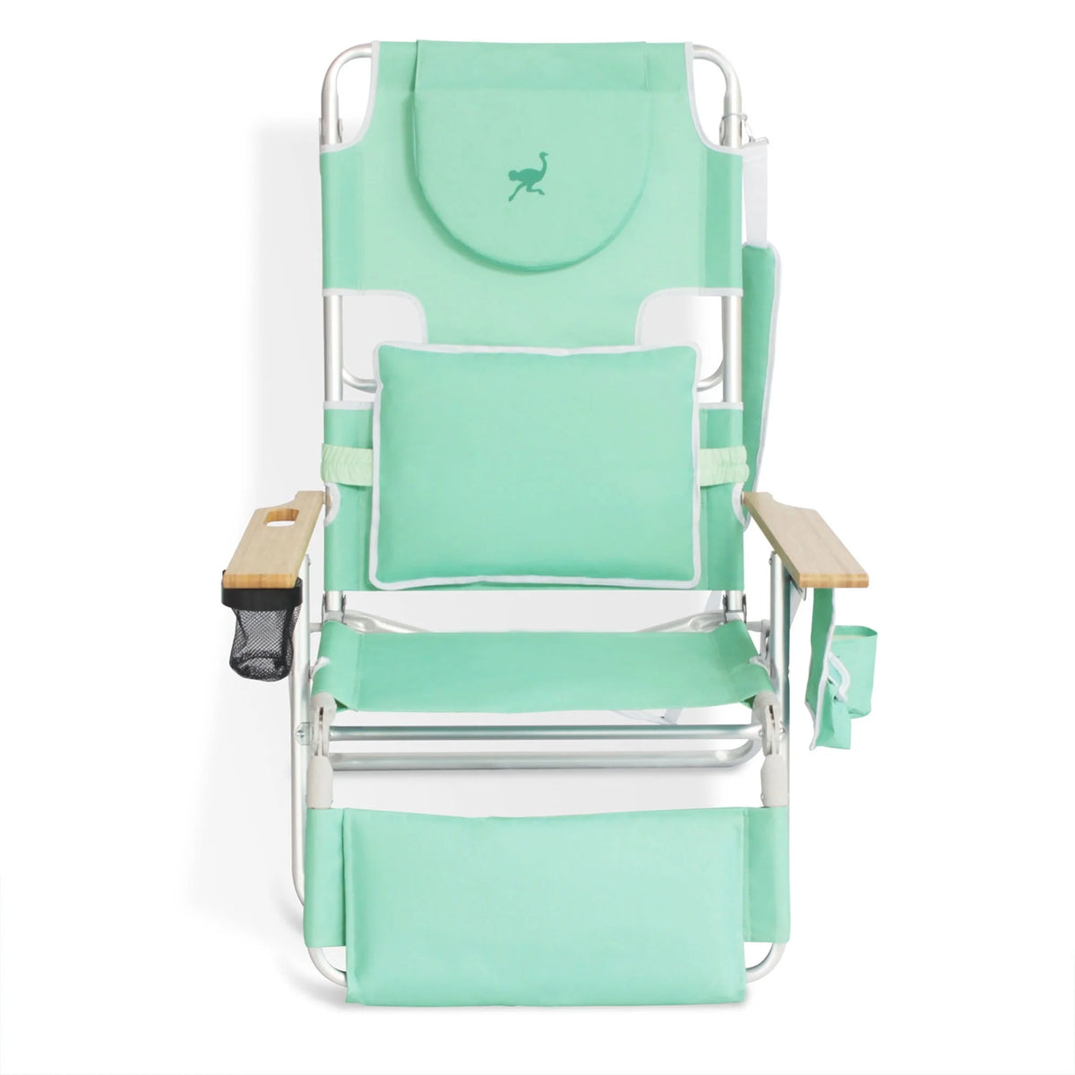 Ostrich Deluxe 3N1 Lightweight Outdoor Beach Lounge Chair w/Footrest, Pink