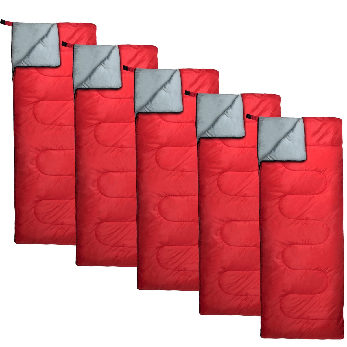 10 Pack Bulk Wholesale of Cold Weather Envelope Sleeping Bags for Adults, Kids, Homeless, Camping, Indoors, Outdoors - 10 Count Sleeping Bags in Black, Navy Blue, Forest Green, Red - 71"L x 30"W
