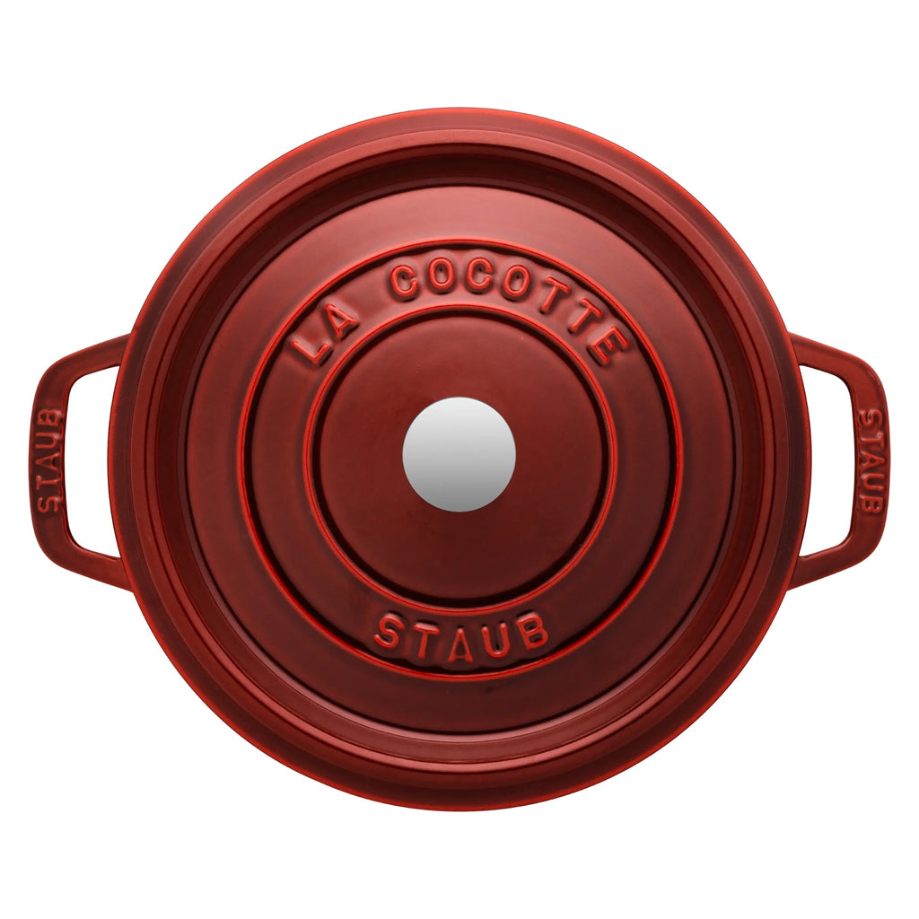 Staub Cast Iron 7-qt Round Cocotte - Grenadine
