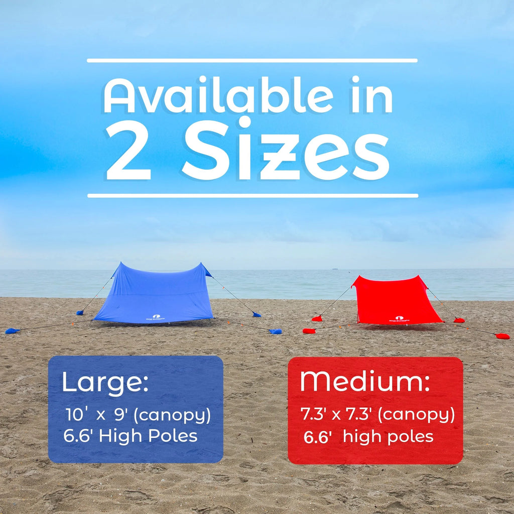 Orange Family Beach Sun Shade Canopy Tent with sand anchors