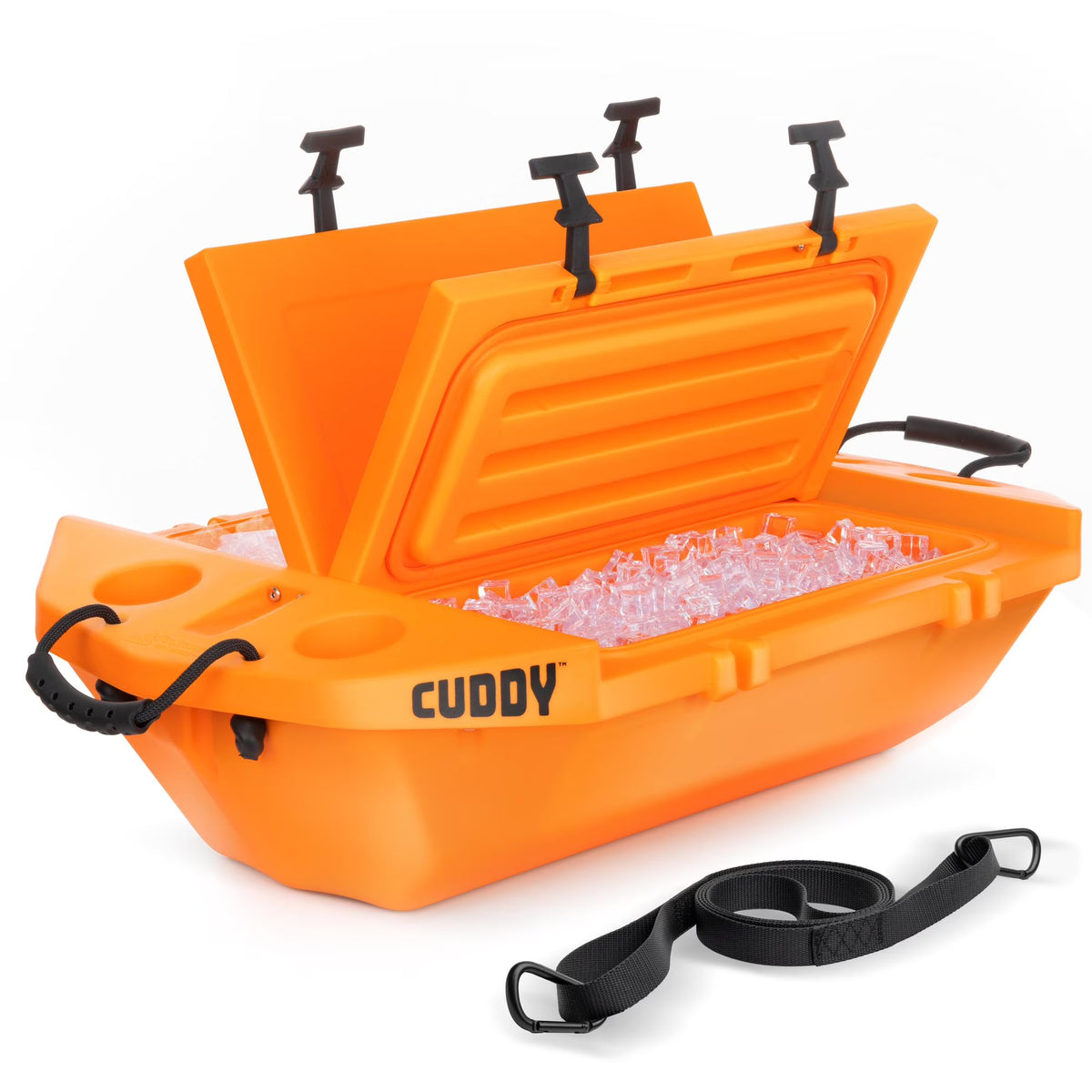 Cuddy Floating Cooler and Dry Storage Vessel - 40QT - Amphibious Hard Shell Design, Navy
