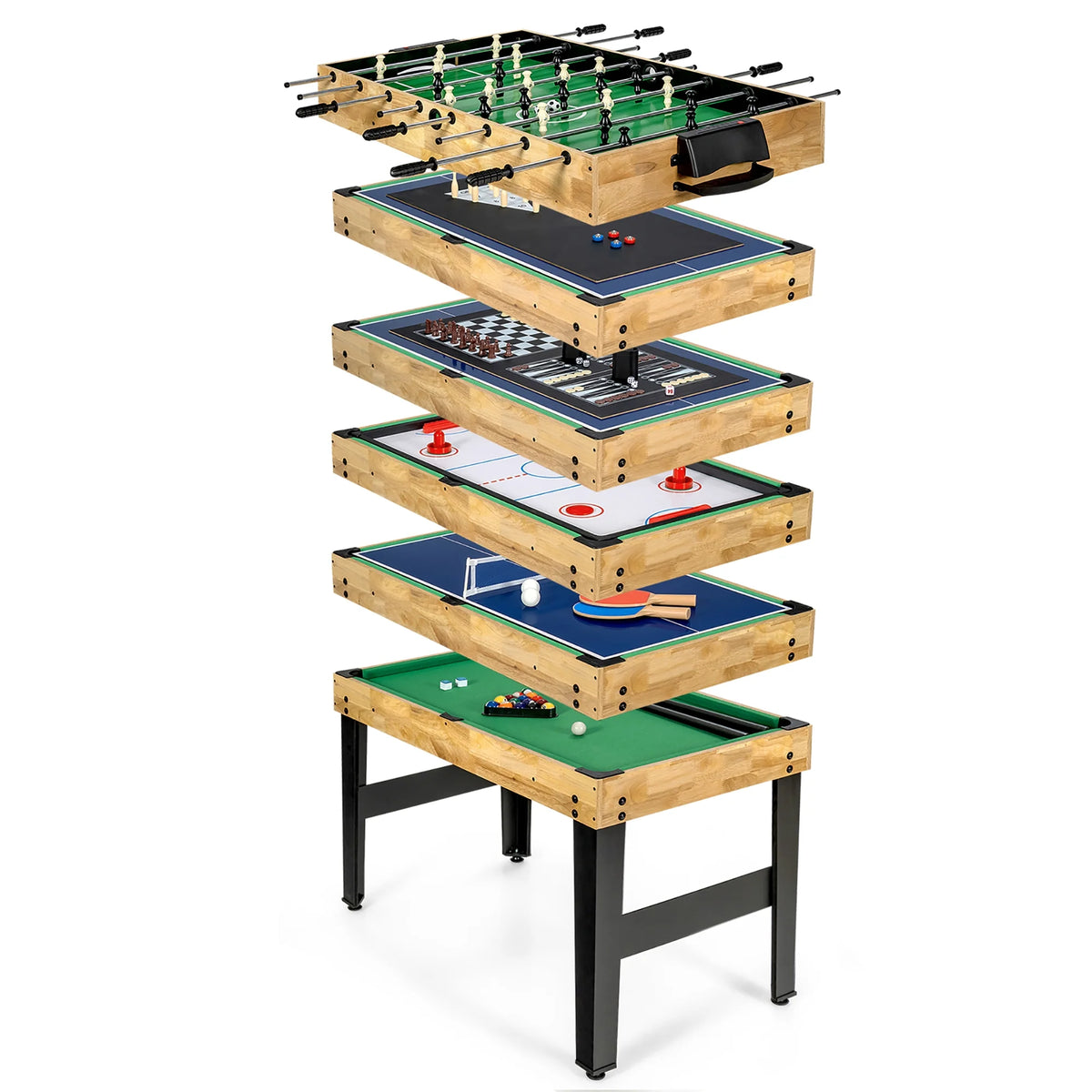 Costway 10-in-1 Combo Game Table Set, Multi Game Table for Home, Game Room