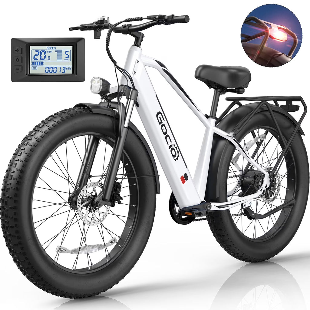 Gocio Electric Bike, 26"x4.0" Fat Tire E-Mountain Bike, Peak 1000W Motor, 28MPH 48V 15Ah Battery Removable Ebike for off Road, Sand, UL2849