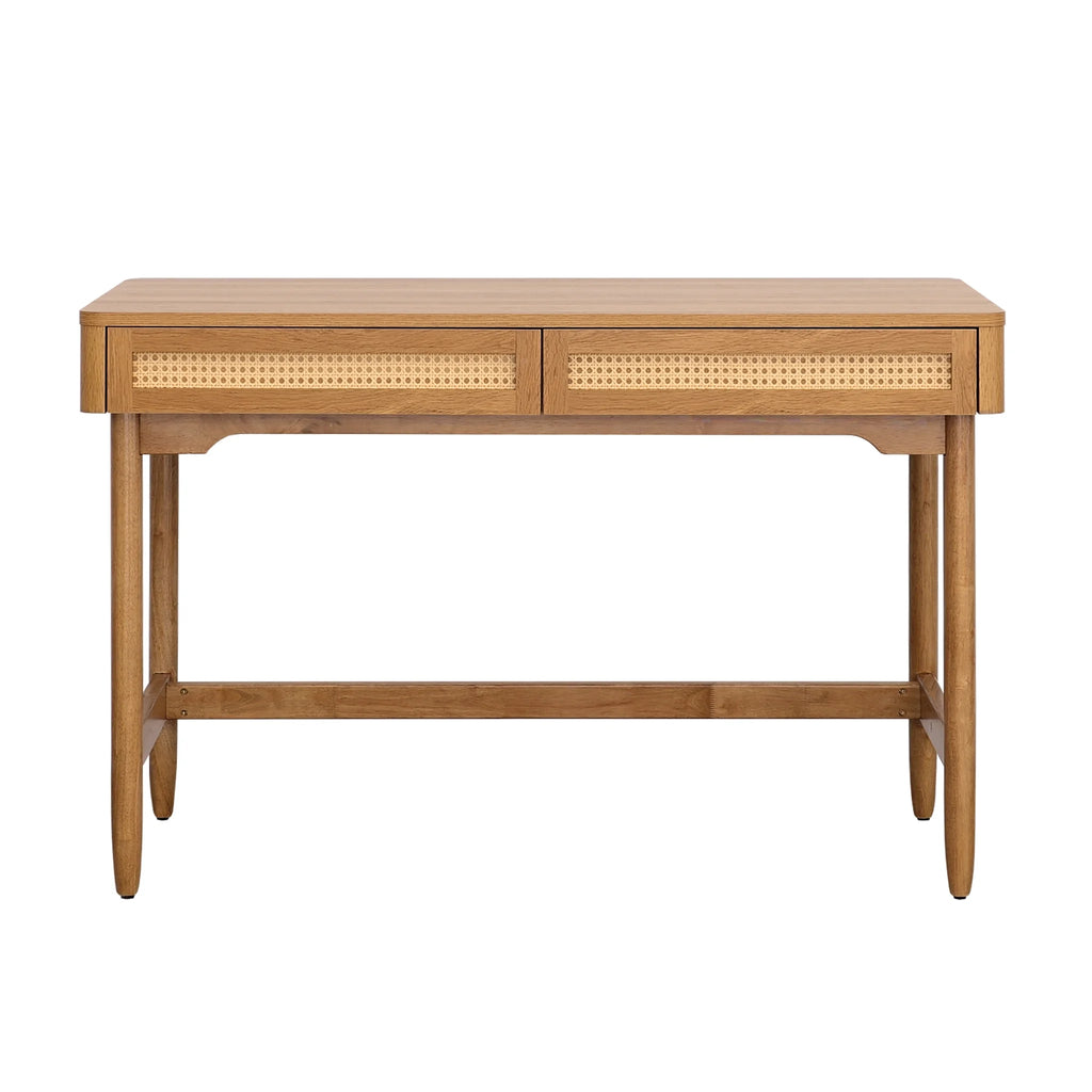 Better Homes & Gardens Springwood Caning Desk, Light Honey Finish
